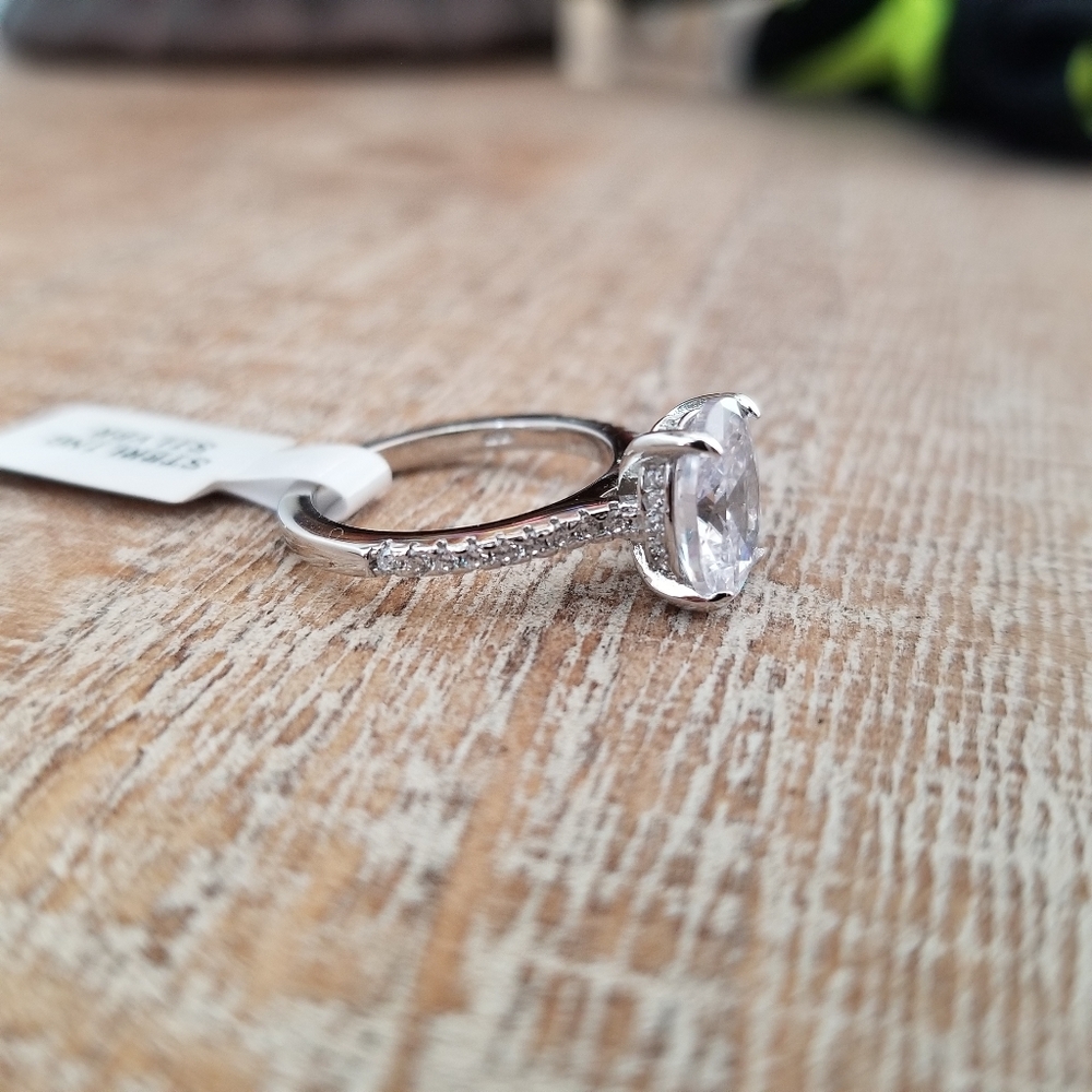 LIMITED 2ct Oval Cut Sterling Silver Ring - Picture 6 of 8